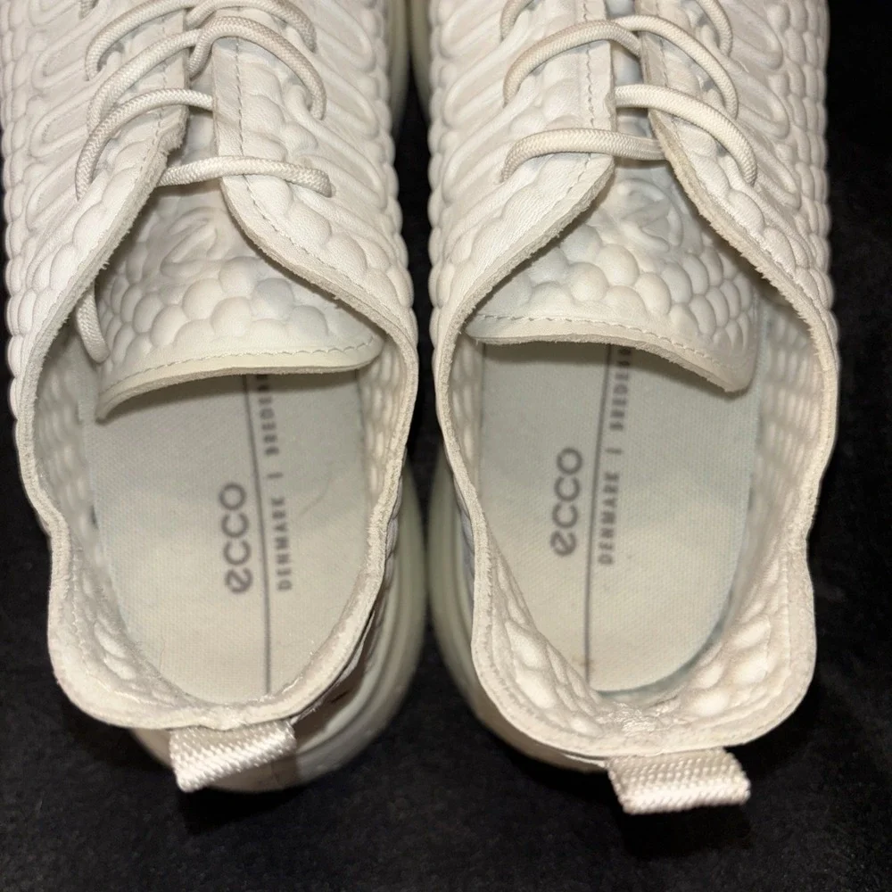 Ecco Womens Therap Sneakers 6-6.5 White Comfort‎ Texture Lace-Up Athletic Shoes